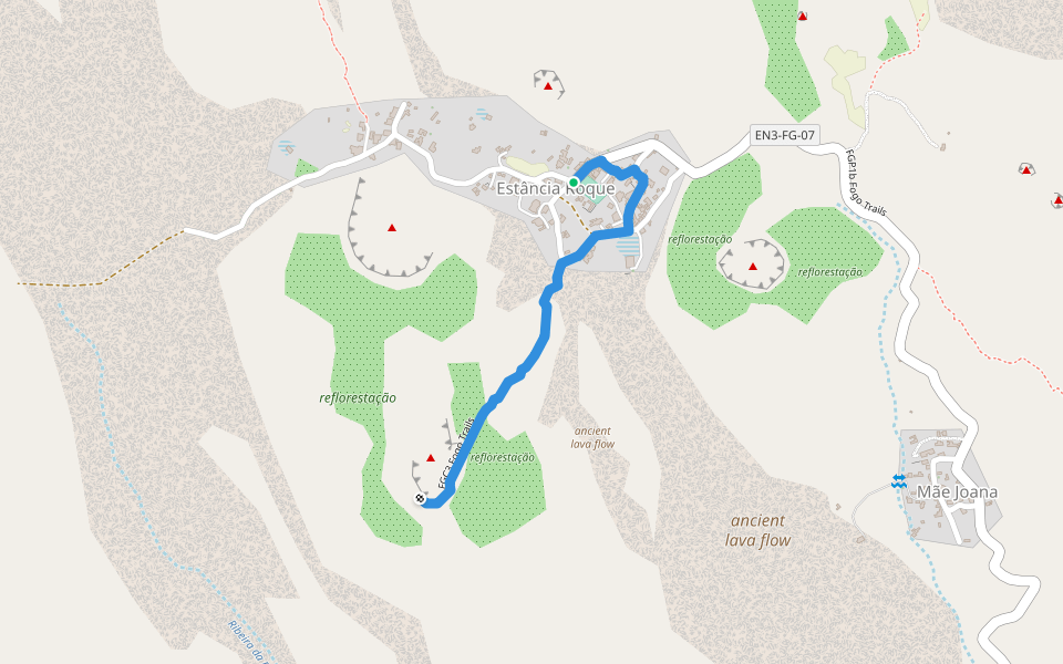FGC3 Fogo Trails walking route map in Tinteira