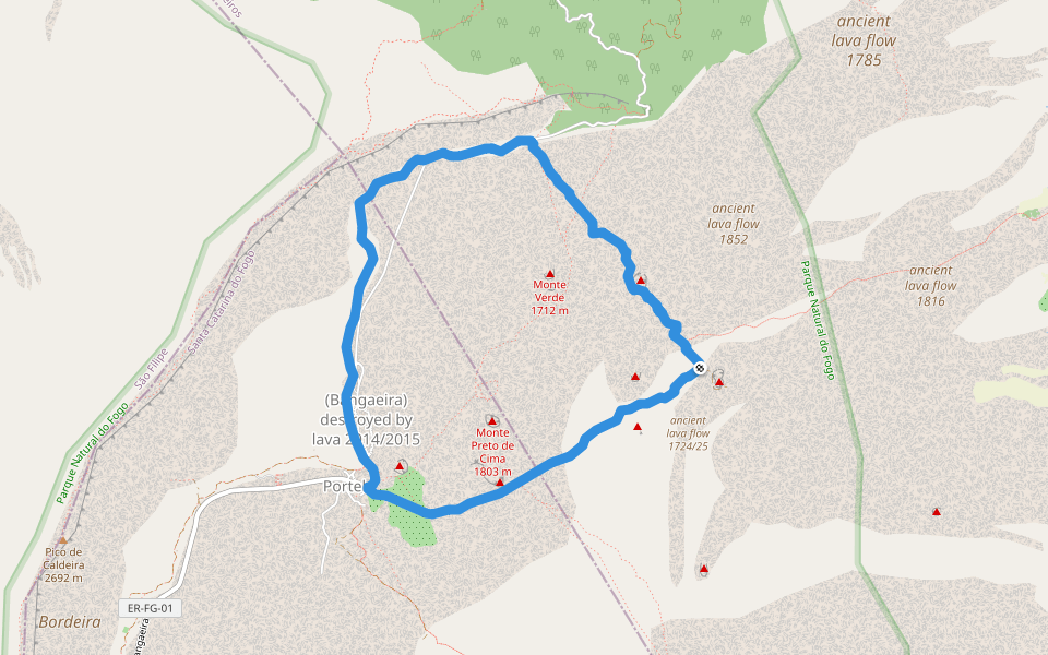 FGC6 Fogo Trails walking route map in Fajãzinha