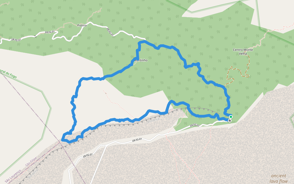 FGC7 Fogo Trails walking route map in Fajãzinha