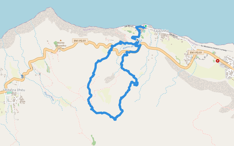 FGC11 Fogo Trails walking route map in Fajãzinha