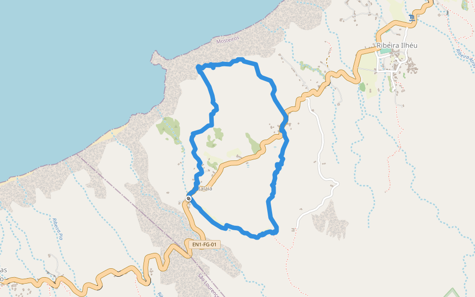 FGC12 Fogo Trails walking route map in Fajãzinha