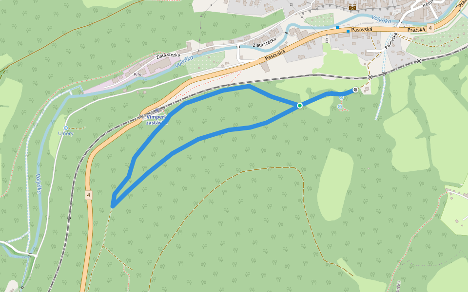 Stezka lesních skřítků walking route map in Vimperk