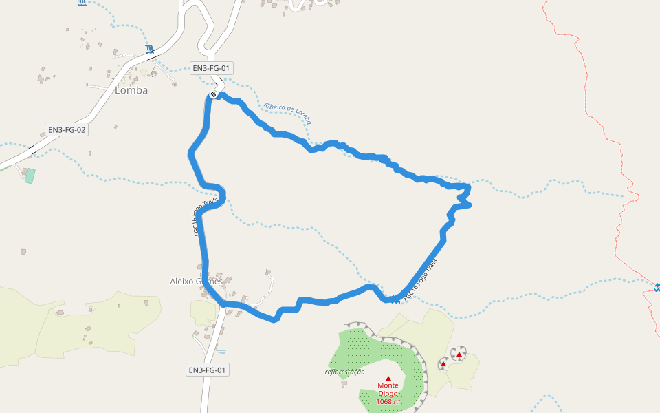 FGC16 Fogo Trails walking route map in Mira-Mira