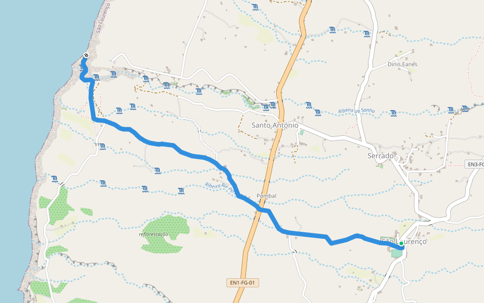 FGC17 Fogo Trails walking route map in Logar Novo