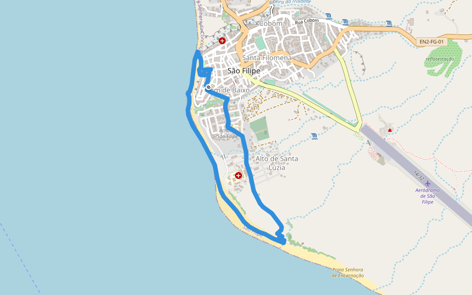 FGC19 Fogo Trails walking route map in Cova Figueira