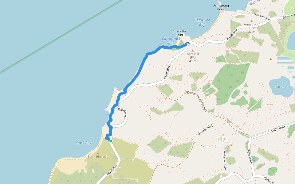 2022 Walking Trail Toute 6 walking route map in Rottnest Island
