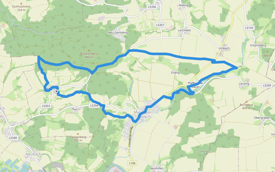 Römerweg walking route map in Ursprung