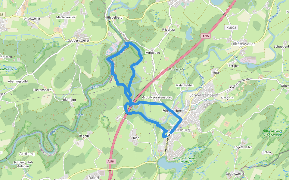 Wanderweg 10 Wangen im Allgäu walking route map in Wangen im Allgäu
