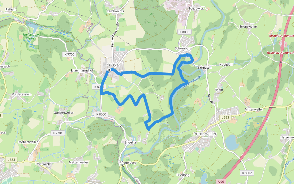 Wanderweg 12 Wangen im Allgäu walking route map in Wangen im Allgäu