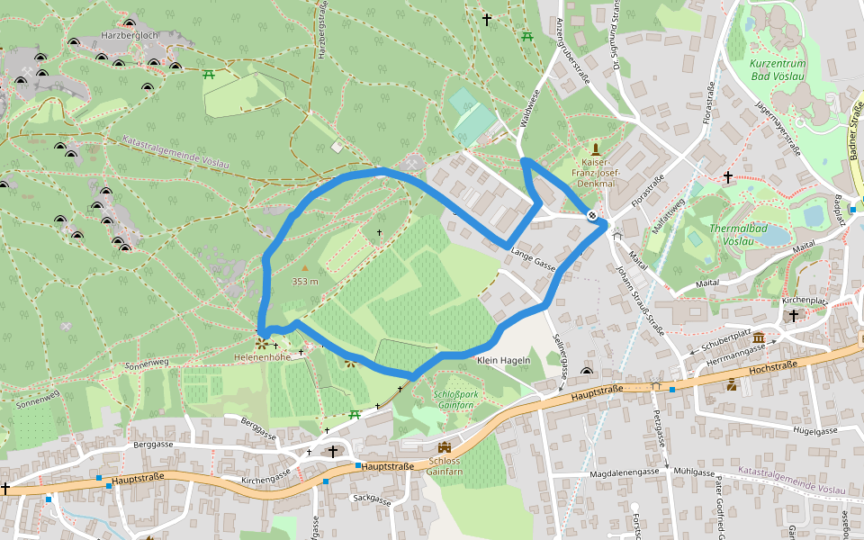 "TUT GUT" Schritteweg B7 walking route map in Bad Vöslau