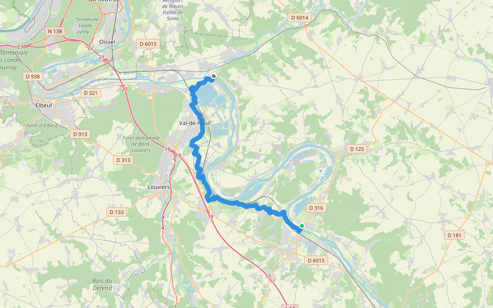 Au fil de la Seine, variante Saint-Pierre-du-Vauvray walking route map in Courcelles-sur-Seine