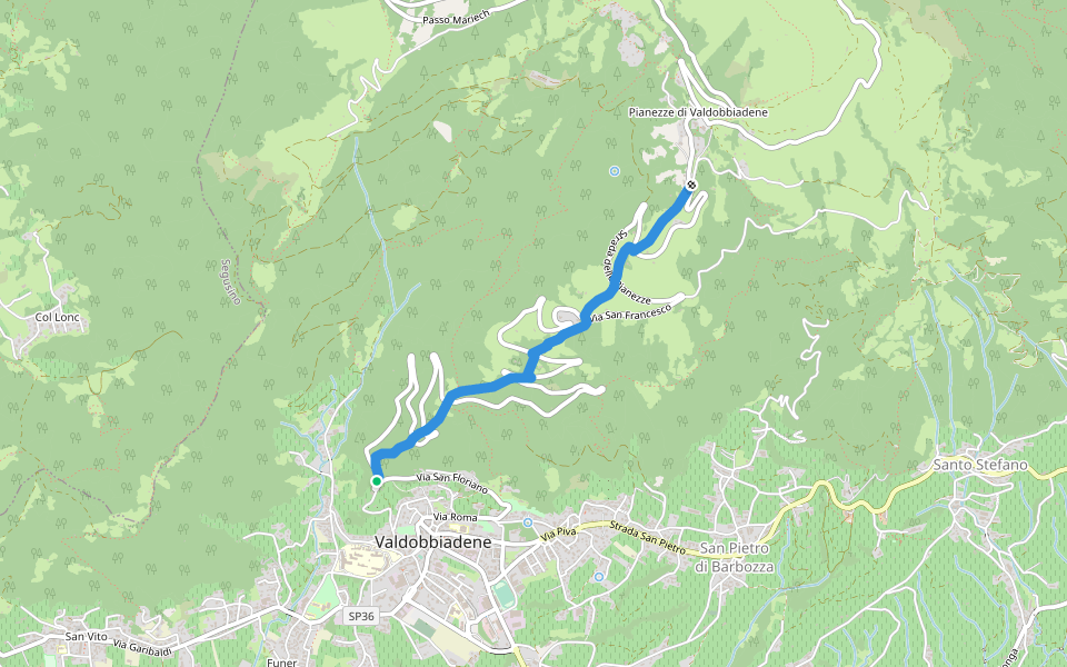 1007 walking route map in Valdobbiadene