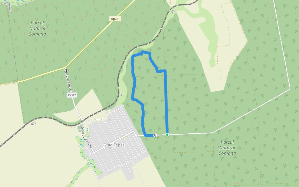 Traseu turistic "Izvor" walking route map in Vlad Țepeș