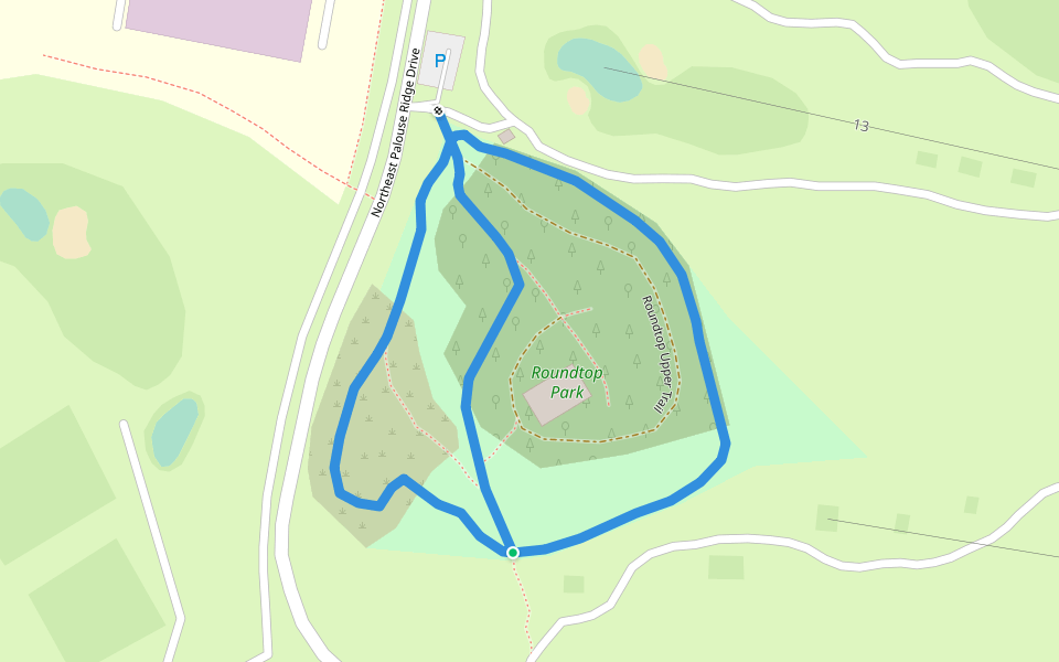 Newberry Trail walking route map in Pullman