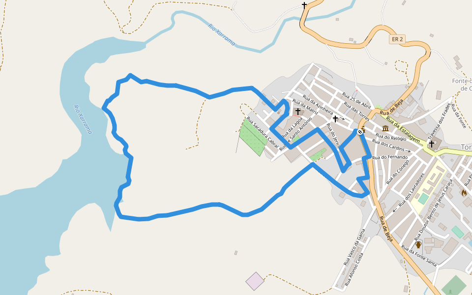 Trilho do Pego do Moirão walking route map in Torrão