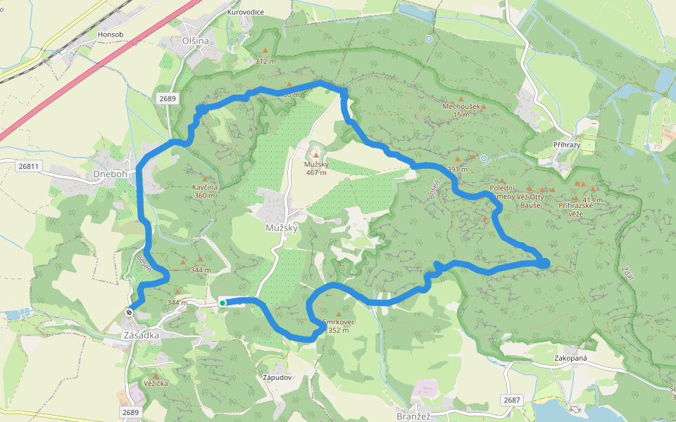 [M] Zásadka - Skalka walking route map in Boseň