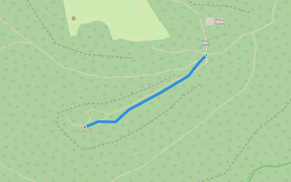 [Č] Klamorna - Píčův statek walking route map in Mnichovo Hradiště