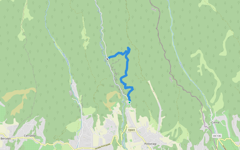 Polovragi - Crucea Lui Ursache - Luncile Oltețului walking route map in Polovragi
