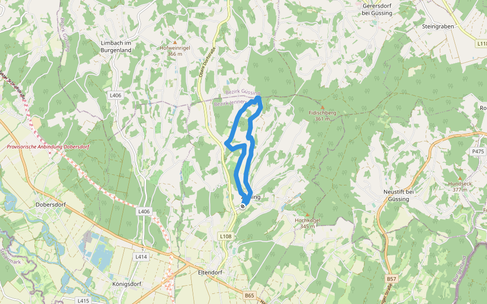 Zahlinger Schmankerlweg walking route map in Eltendorf