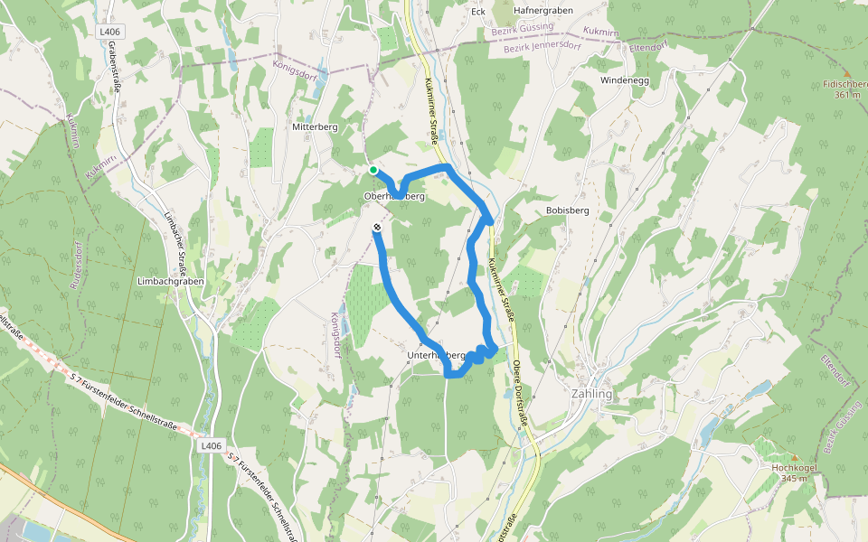 Blütenweg walking route map in Königsdorf