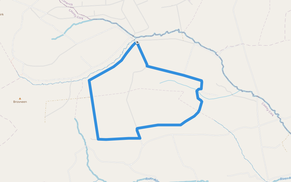 Mullaghareirk - Rowls - Langford Loop walking route map in Coole West