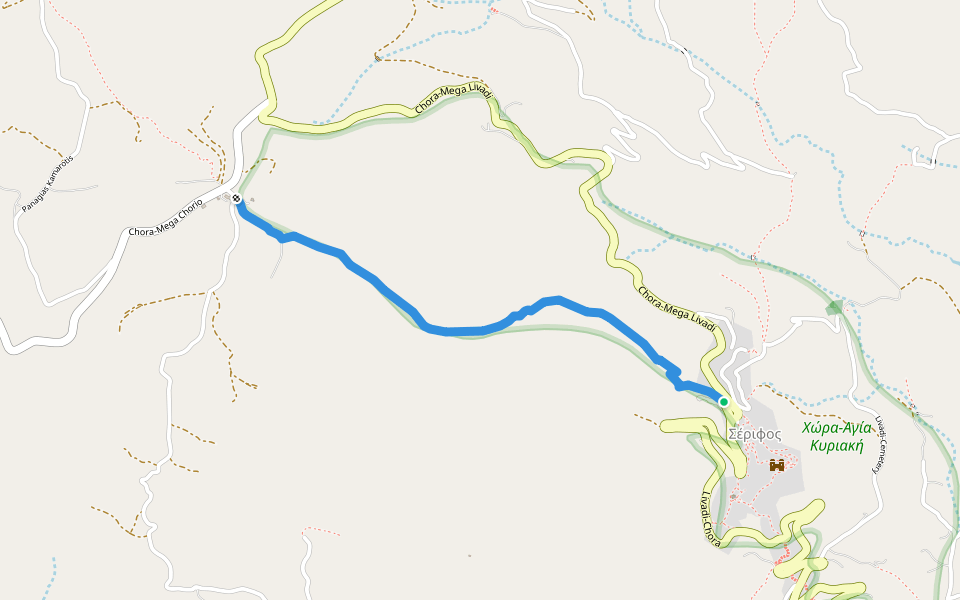 2 - Chora - Gyftika walking route map in Serifos
