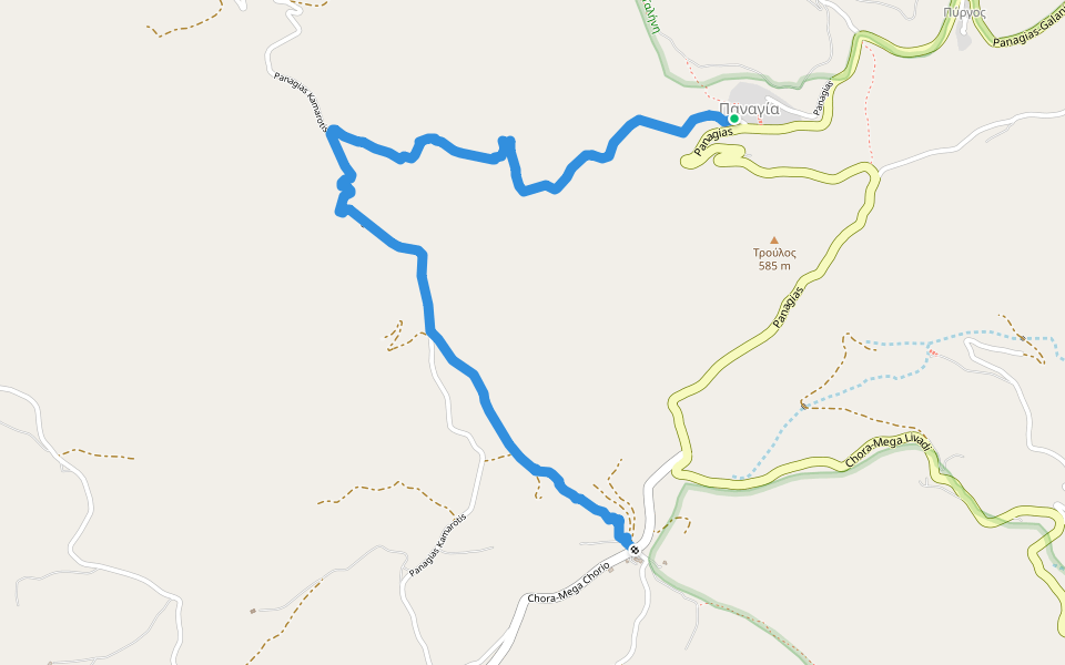 4 - Gyftika - Varsamos - Panagia walking route map in Panagia