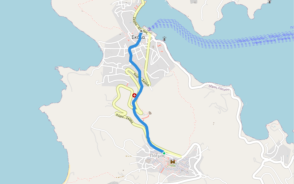 M1 Apokalypsis walking route map in Patmos
