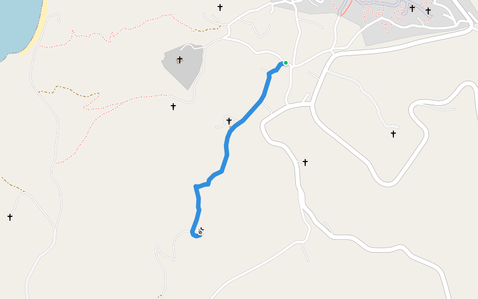 M8 Profitis Ilias walking route map in Patmos