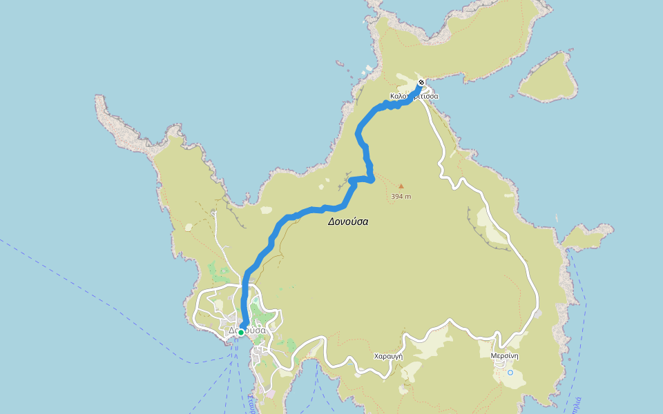 M1 Stavros - Kalotaritissa walking route map in Donoussa