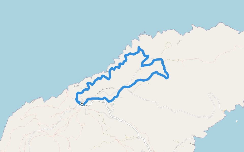 5 - Castro - Deutera Parousia - Fotini - St. John - Castro walking route map in Sikinos