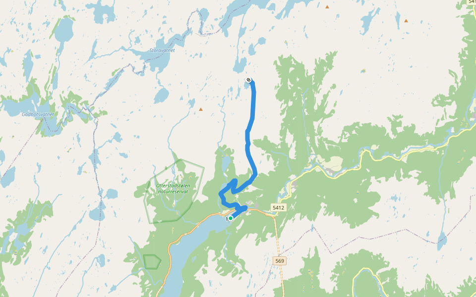 Signatur Stølsheimen (Dag 1) walking route map in Mo