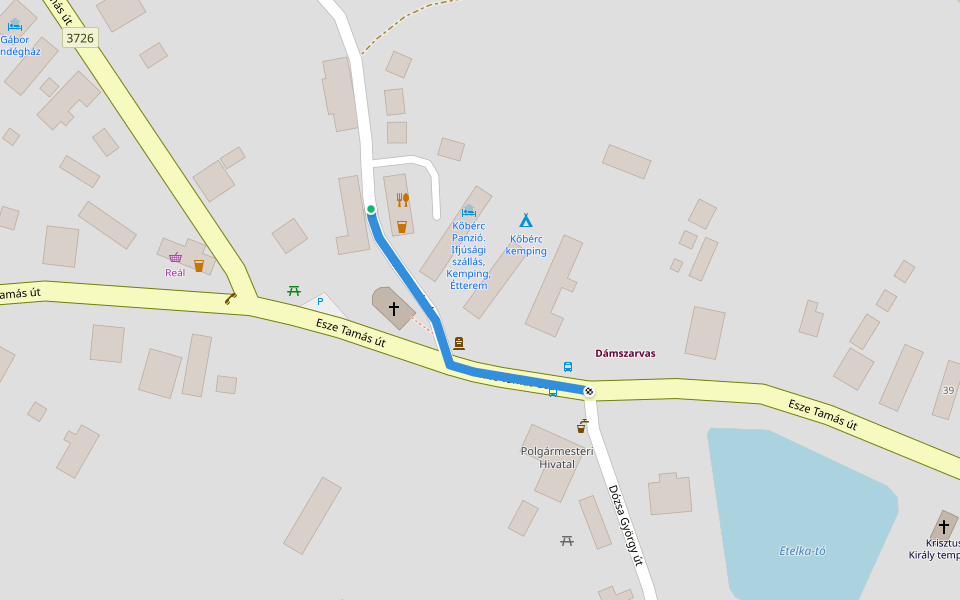 KP Bózsva walking route map in Bózsva