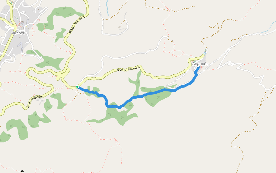 2A - Αγία Μαρίνα – Δανακός walking route map in Kastraki