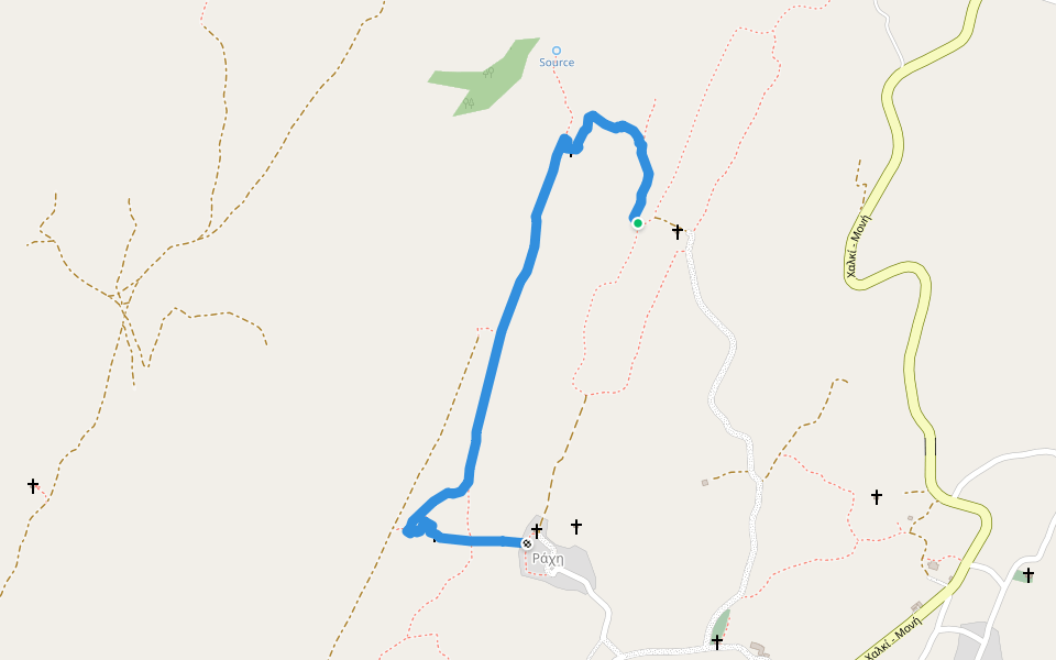 4A - Μονοίτσια – Ταξιάρχης – Άγιος Ισίδωρος – Ραχιδιώτισσα walking route map in Kastraki