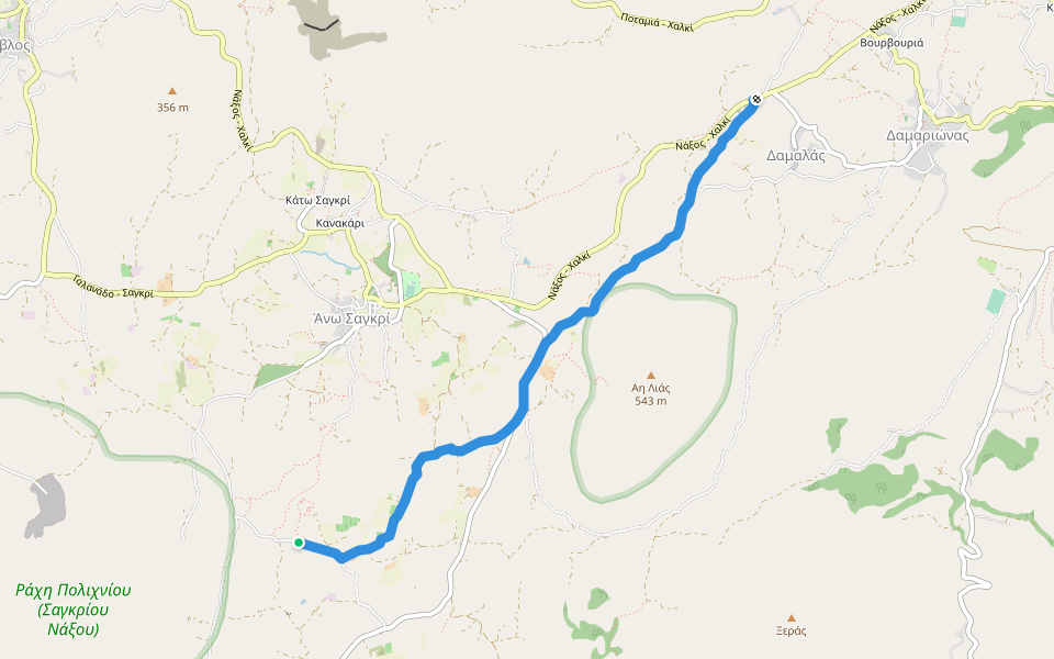 7A - Ναός Δήμητρας – Άγ. Δημήτριος – Μονή Τιμίου Σταυρού (Πύργος Μπαζαίου) – Άγ. Σισώης walking route map in Kastraki