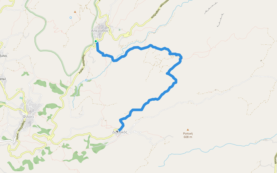 13 - Απεράθου – Άγ. Γεώργιος & Παχώμιος – Σταυρός/Άγ. Ερμόλαος Κακαβά – Λάκκους – Μερσίνι – Άγ. Ιωάννης Θεολόγος στα Γράμματα – Δανακός walking route map in Apirathos