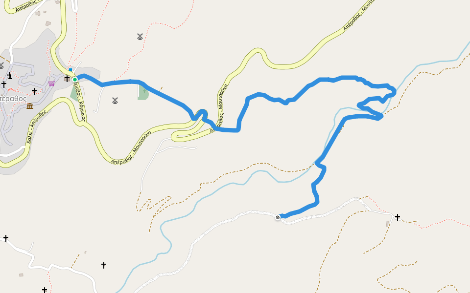 13/A - Απεράθου – Προβολάκια – Πηγή Φλέα walking route map in Apirathos