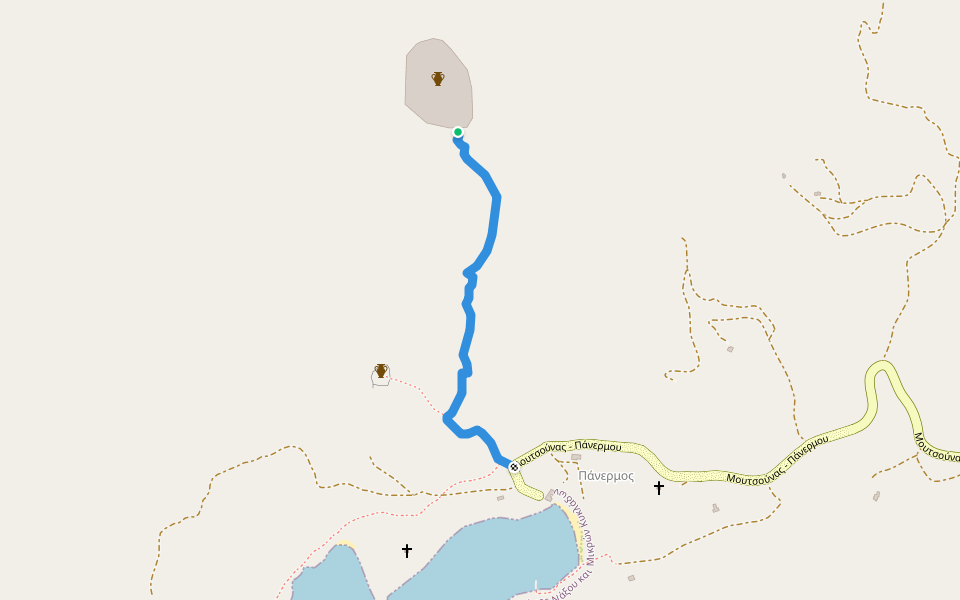 14/2 - Ζας (Πέτρινος Σταυρός) – Αγγέλου – Πύργος Χειμάρρου – Μαυροπέτρι – Υρόκαστρο walking route map in Kastraki