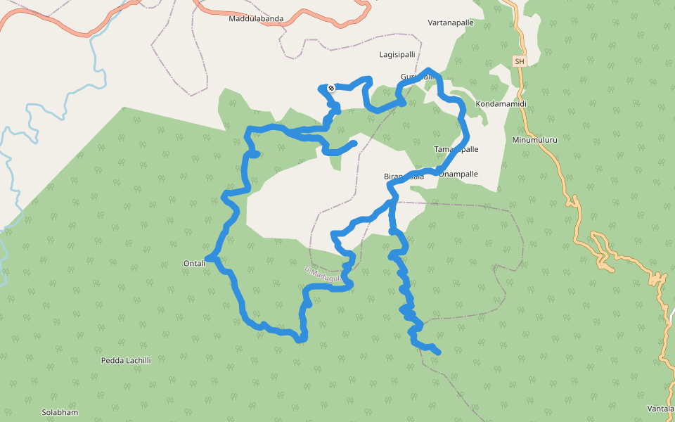 Paderu 50K Ultribe walking route map in Paderu