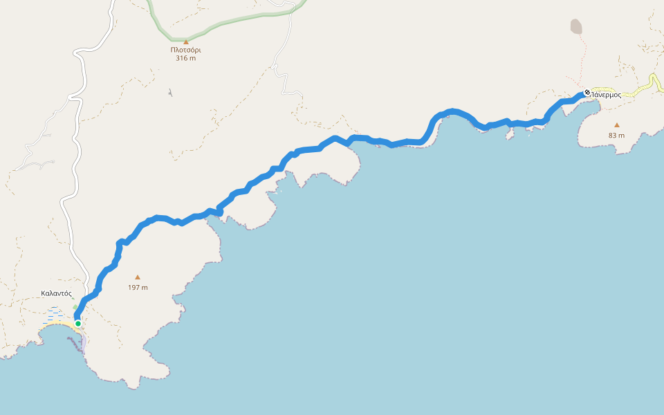 15 - Πάνερμος – Άντρ(ι)ους – Σπεδό – Ρίνα – Καλαντός walking route map in Kalantos