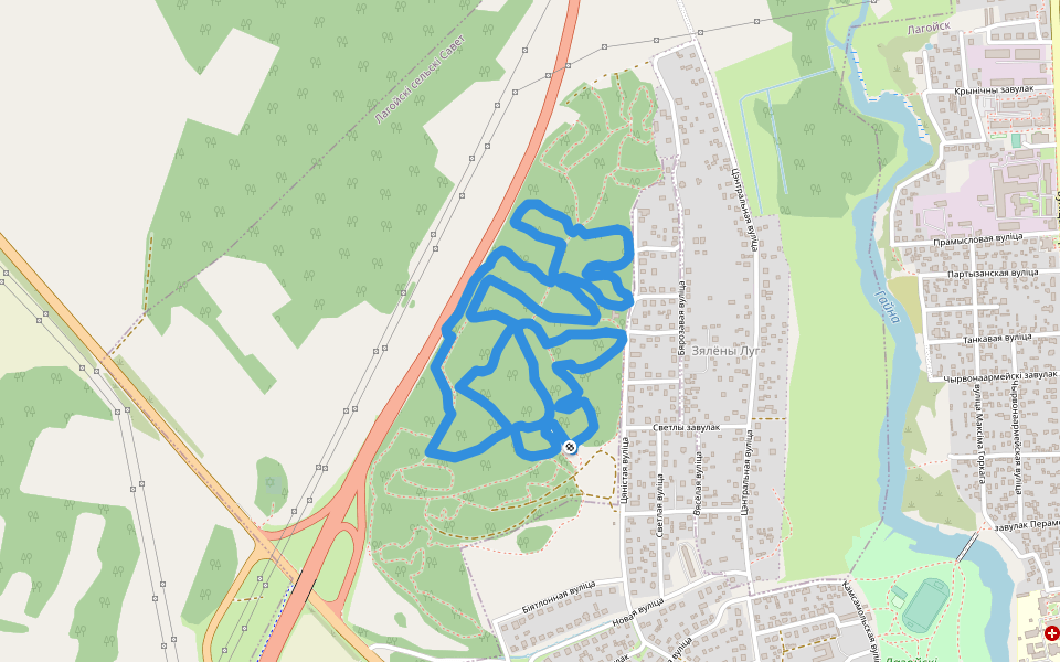 Жук-трэйл Лагойск 5 км walking route map in Lahojsk