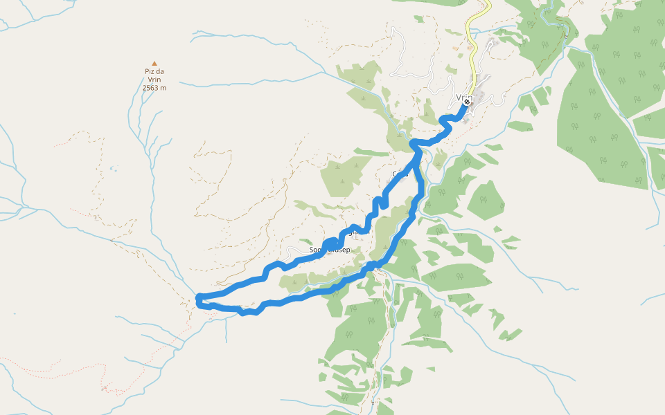 Orte der Magie - Vrin walking route map in Lumnezia