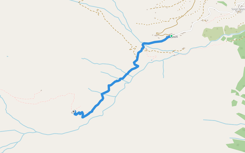 Orte der Magie - Greina walking route map in Lumnezia