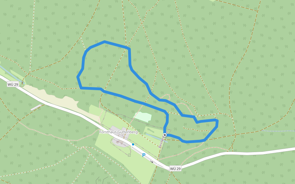 Walderlebnispfad Guttenberg walking route map in Guttenberger Wald