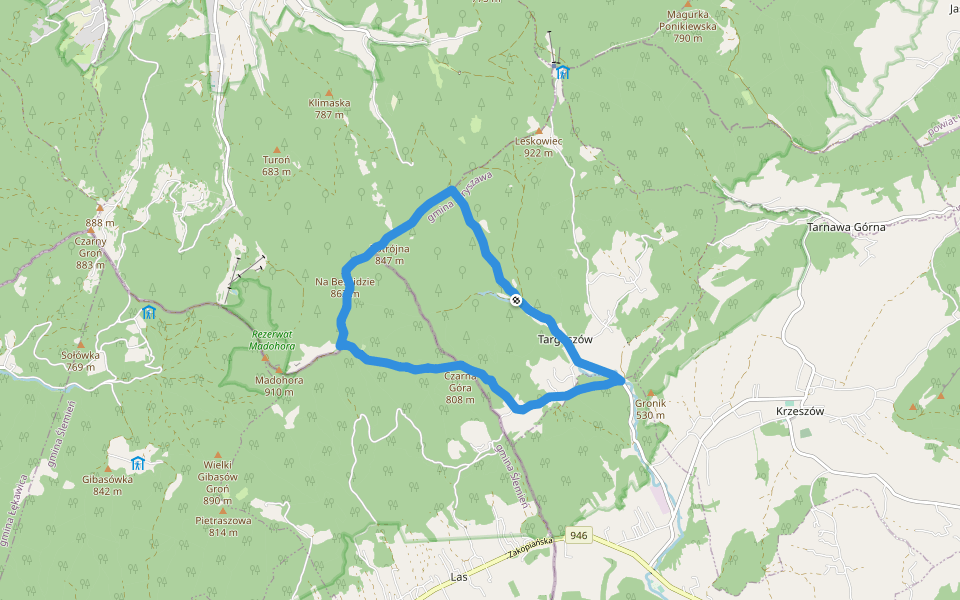 Szlak skałek walking route map in Targoszów