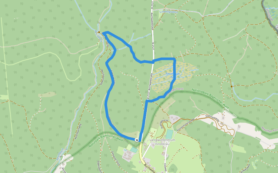 Birkhuhn walking route map in Mauth
