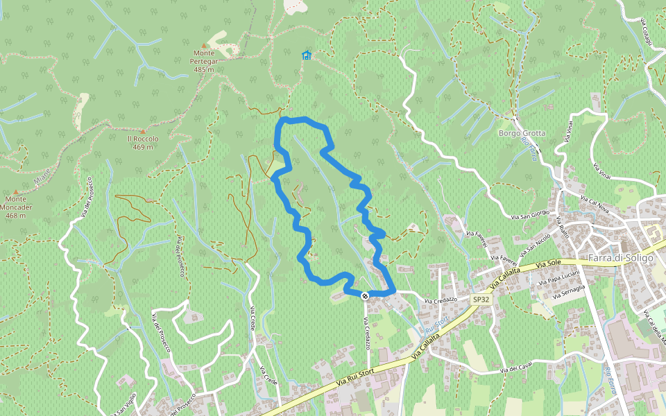 La Biodiversità walking route map in Farra di Soligo