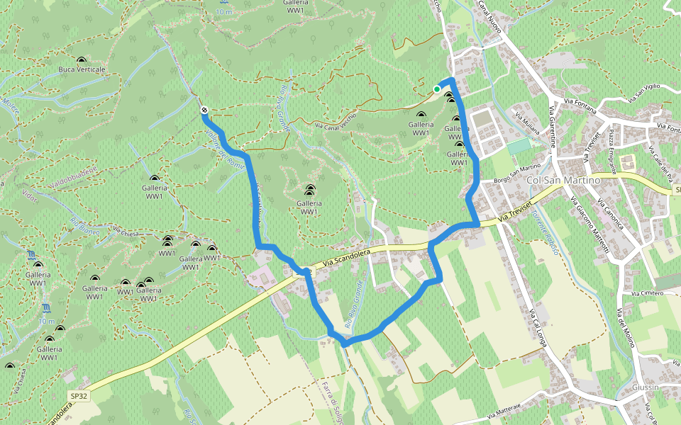 Il Terroir walking route map in Col San Martino
