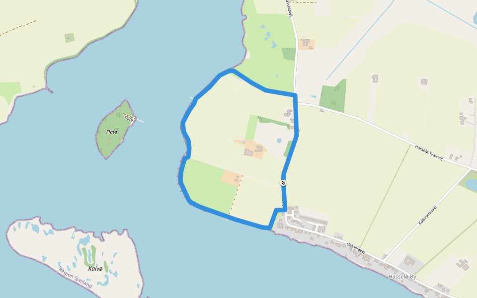 Hasselø Natursti walking route map in Væggerløse